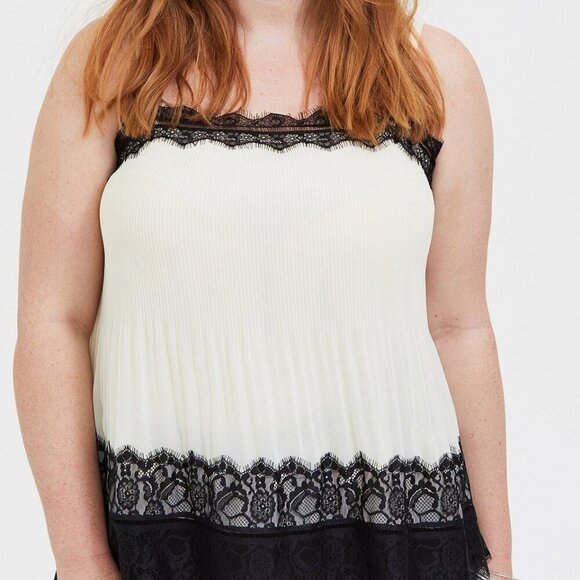 (Retired!) Chiffon And Lace Pleated Cami - Picture 1 of 4